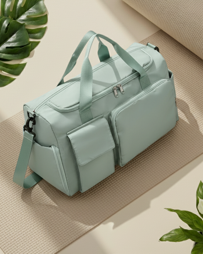 GREEN LILIES – STYLISH SPORTS FITNESS BAG