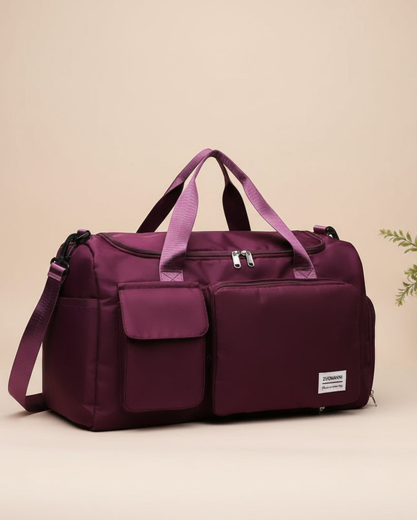 BURGUNDY LILIES – STYLISH SPORTS FITNESS BAG