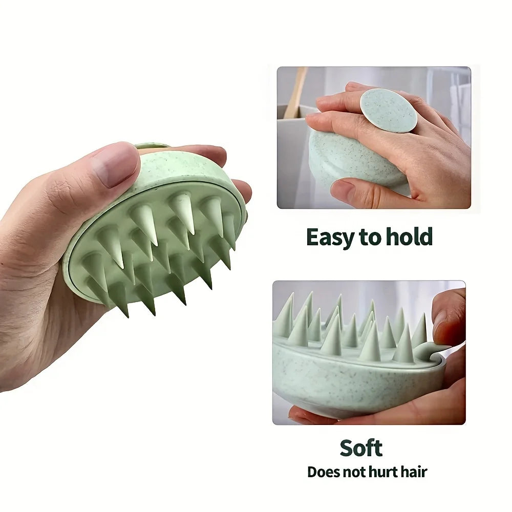 GREEN BLOSSOM - SILICONE SCALP & BODY MASSAGE BRUSH