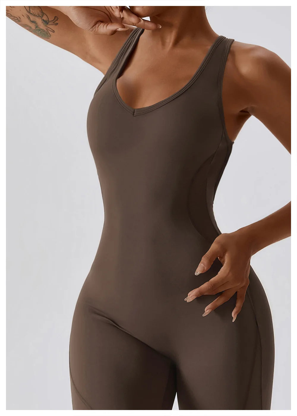 COFFEE JASMINE – ELEGANT FITNESS BODYSUIT