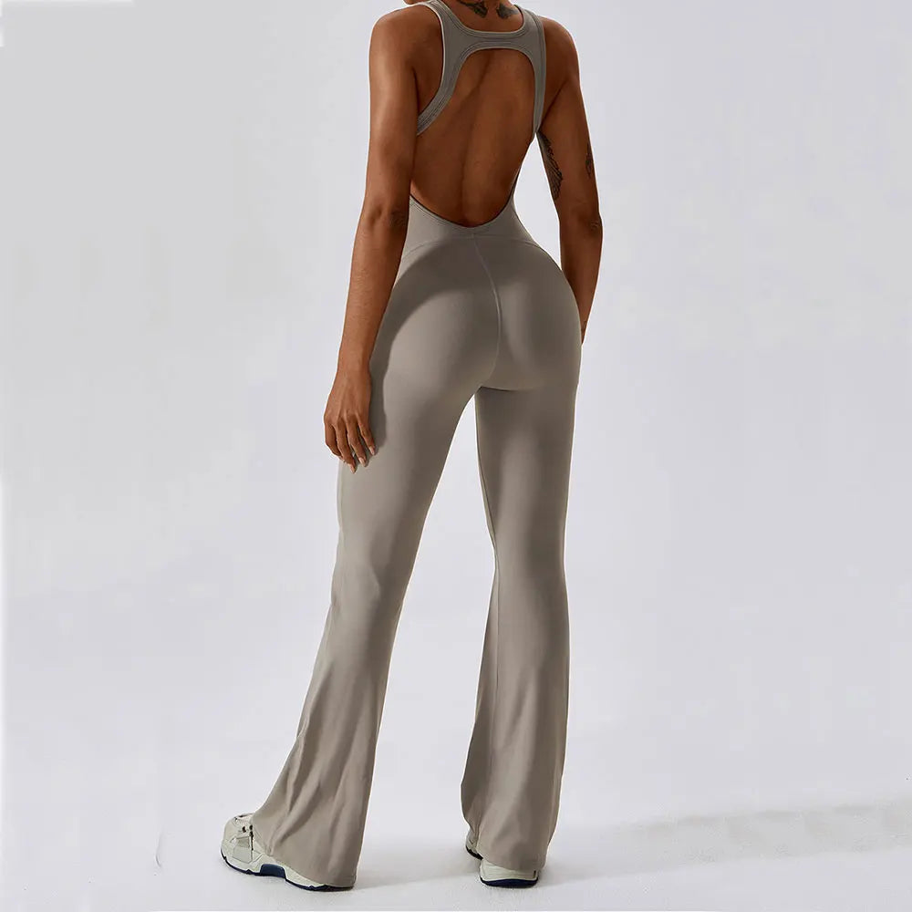 KHAKI JASMINE – ELEGANT FITNESS BODYSUIT