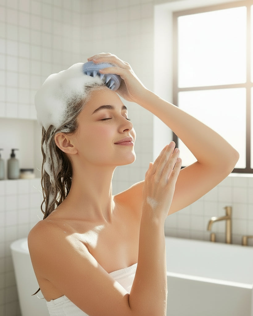 BLUE BLOSSOM - SILICONE SCALP & BODY MASSAGE BRUSH