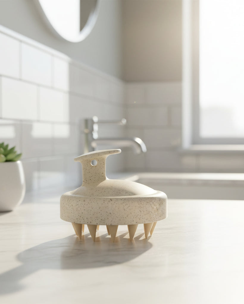 WHITE BLOSSOM - SILICONE SCALP & BODY MASSAGE BRUSH