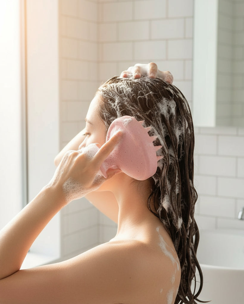 PINK BLOSSOM - SILICONE SCALP & BODY MASSAGE BRUSH