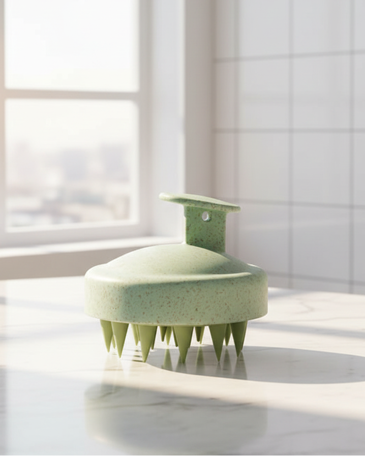 GREEN BLOSSOM - SILICONE SCALP & BODY MASSAGE BRUSH