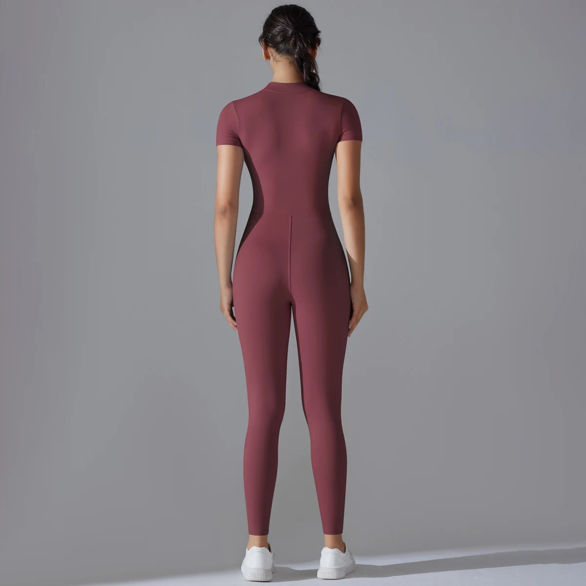 BURGUNDY HAZEL – LONG FITNESS BODYSUIT