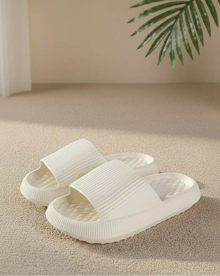 WHITE DANDELION – EVA PLATFORM SLIPPERS